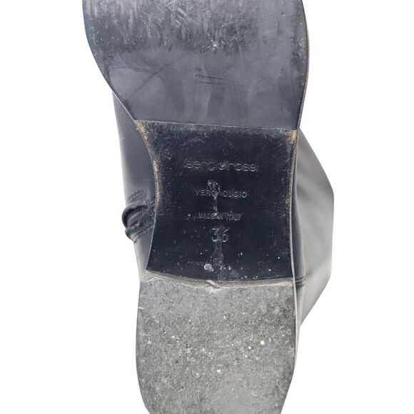 Sergio Rossi Back Thigh Lace Knee High Boots in Black  Leather - Picture 5 of 6